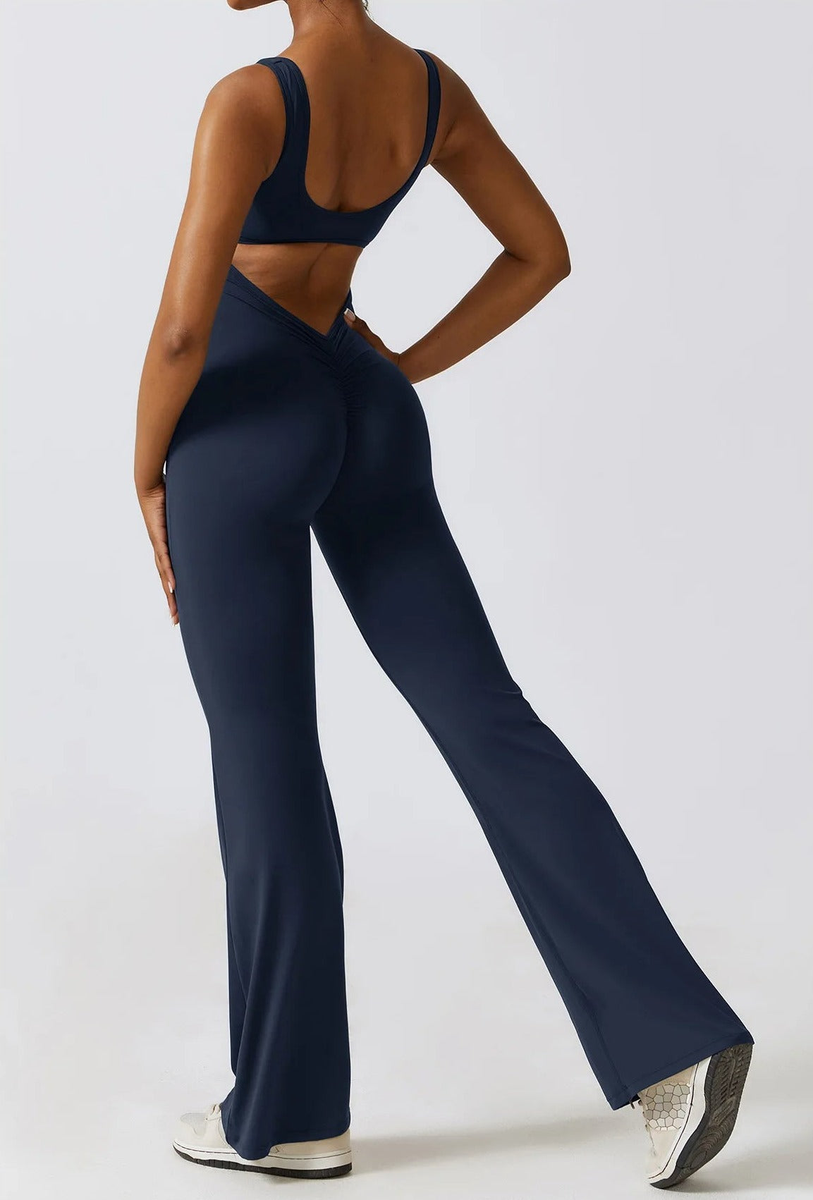 Viral Snatched Jumpsuit With Flared Leg